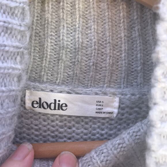 Nordstrom Elodie Cropped Ribbed Sweater, Mock Turtleneck Ribbed Light Gray Small - Picture 5 of 8